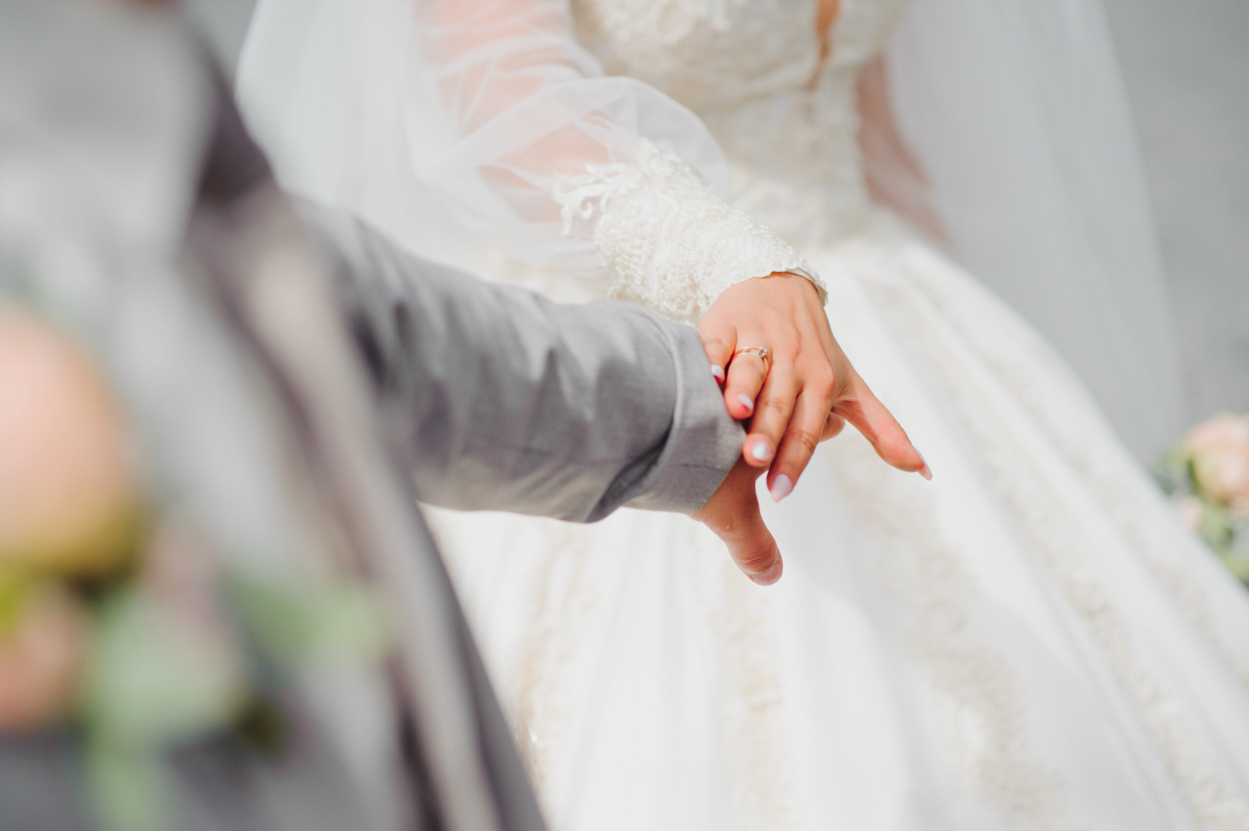 wedding theme, holding hands newlyweds