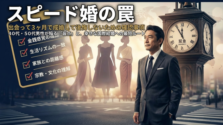 スピード婚の罠：出会って3ヶ月で成婚して「後悔しない」ための確認事項