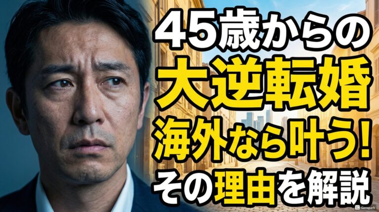 45歳からの国際結婚：成婚者の4割が45歳以上！諦める前に知っておくべき「逆転の成婚法則」