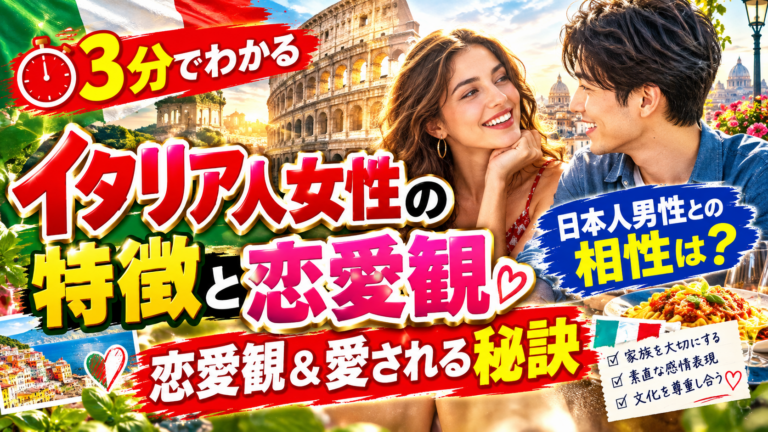 【3分でわかる】イタリア人女性の特徴・恋愛観・結婚観とは？日本人男性との相性と成功の秘訣
